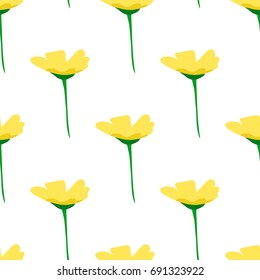 Seamless pattern with bright flowers. Floral background. Vector illustration