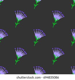 Seamless pattern with bright flowers. Floral background. Vector illustration