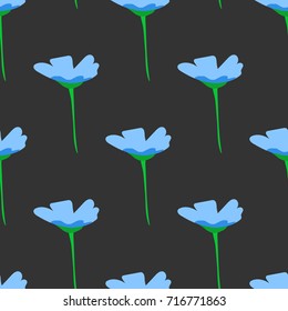 Seamless pattern with bright flowers. Floral background. Vector illustration