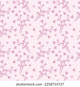 Seamless pattern with bright flowers on a light background. Spring bloom and luxury. Floral pattern can be used as textile, fabric, wallpaper, banner, etc. Vector.