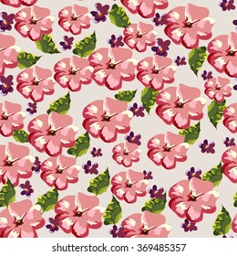 Seamless pattern with bright flowers. Vector illustration