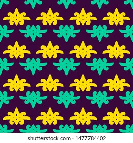 Seamless pattern with bright geometric elements.