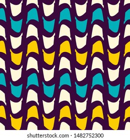 Seamless pattern with bright geometric elements.