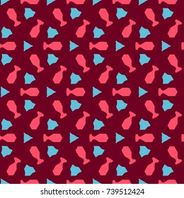 Seamless pattern with bright geometric elements.
