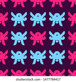 Seamless pattern with bright geometric ornament.