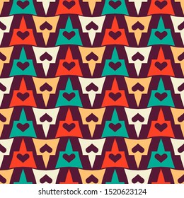 Seamless pattern with bright geometric ornament.