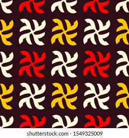 Seamless pattern with bright geometric ornament.