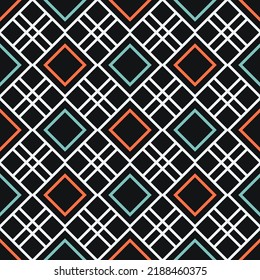 Seamless pattern with bright geometric ornament.