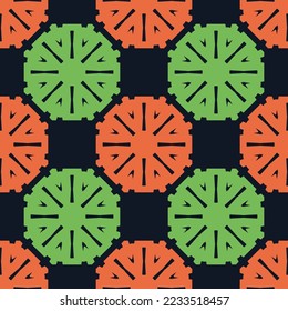 Seamless pattern with bright geometric ornament. Beautiful abstract illustration.
