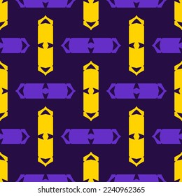 Seamless pattern with bright geometric ornament.