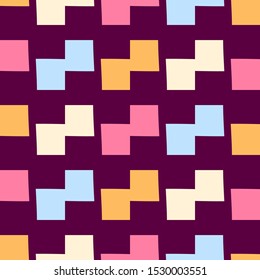 Seamless pattern with bright geometric shapes.