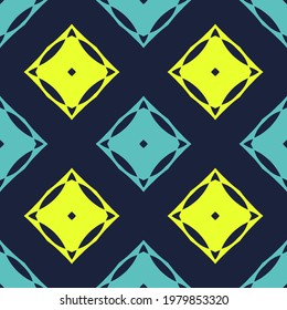 Seamless pattern with bright geometric shapes.