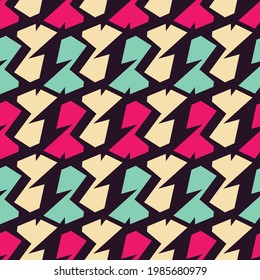 Seamless pattern with bright geometric shapes.