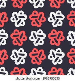 Seamless pattern with bright geometric shapes.