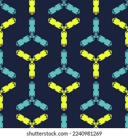 Seamless pattern with bright geometric shapes.