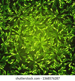 Seamless pattern with bright green leaves. Vector image. Eps 10