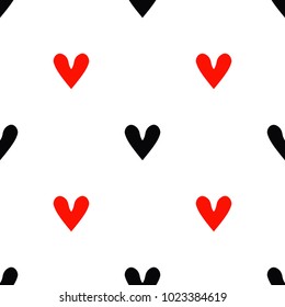 Seamless pattern with bright hearts for Valentine's day.