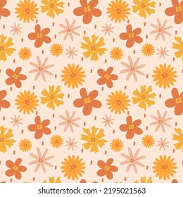 Seamless pattern of bright hippie colors from the 60's 70's 80's