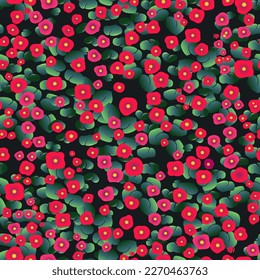 patrón ininterrumpido con flores hollyhocks brillantes, patrón vectorial floral, negro