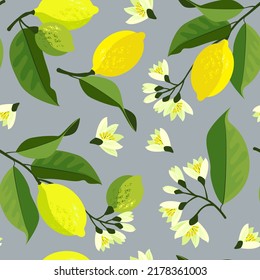 seamless pattern bright juicy lemons
