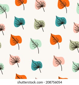 Seamless pattern with bright leaves. Autumn background. You can use for wallpaper, pattern fills, web page background. 