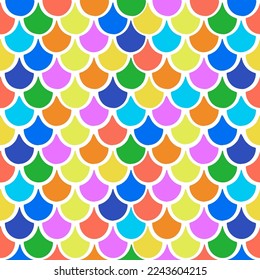 Seamless pattern with bright mermaid skin, vector illustration