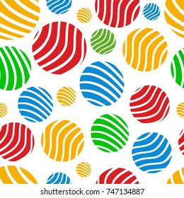 Seamless pattern with bright multicolored circles. Vector background