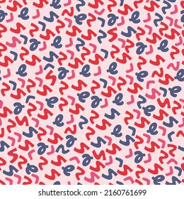 Seamless pattern with bright multicolored confetti on a white background. Vector illustration