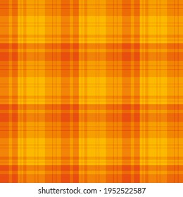 Seamless pattern in bright orange and warm yellow colors for plaid, fabric, textile, clothes, tablecloth and other things. Vector image. 