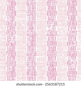 Seamless pattern with bright pink slube textured straight striped lines. Vector hypnotic Gerung textured background, 