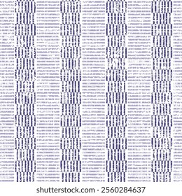 Seamless pattern with bright purple slube textured straight striped lines. Vector hypnotic Gerung textured background, 