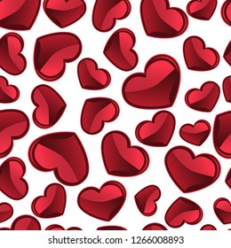 Seamless pattern. Bright red heart for your design. Vector illustration.