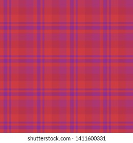 Seamless pattern in bright scarlet and purple colors for plaid, fabric, textile, clothes, tablecloth and other things. Vector image. 