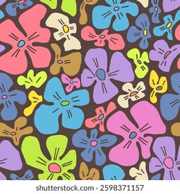 Seamless pattern of bright silhouettes. Stylized floral shapes.