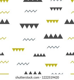 Seamless pattern bright of simple geometric on white background. Texture can be used for wrapping paper, print, textile, fabric, t-shirt, book cover, wallpaper. Vector illustration, minimal style
