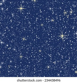 Seamless pattern of bright starry night