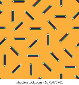 Seamless pattern of bright stylized colored pencils. Can be used for decor of school accessories, packaging, fabrics.Vector illustration.