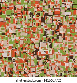 Seamless pattern. Bright texture in the camouflage style consisting of concentric circles and squares. Use for fashionable clothes, wall-paper, furniture and other design.