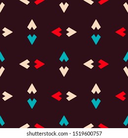 Seamless pattern with bright triangular geometric shapes.