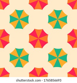 Seamless pattern with bright umbrellas