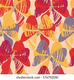 Seamless pattern with bright vibrant butterflies