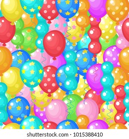 Seamless pattern. Brightly colored balloons. Vector illustration.