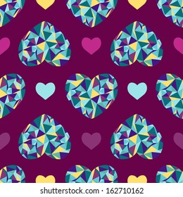 Seamless pattern brilliant heart