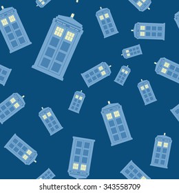 Seamless pattern with British Police Boxes/ vector