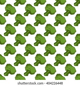 Seamless pattern with broccoli.