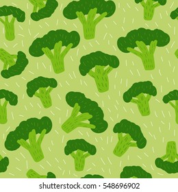 Seamless pattern with broccoli. 
