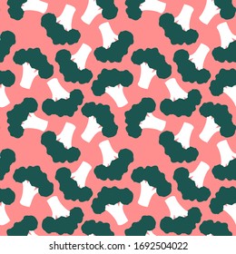Seamless pattern with broccoli, or asparagus cabbage. Summer vegetarian food. 