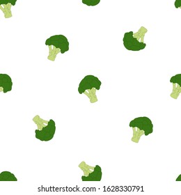 Seamless pattern of broccoli. Vector illustration for fabric and wrapping paper.