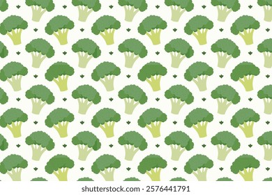 Seamless pattern with broccoli. Vector illustration in flat style.