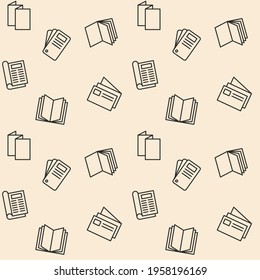 Seamless pattern of brochure, booklet, flyer, leaflet, catalogue. For the design of books, stickers, packaging covers, and textile prints.
